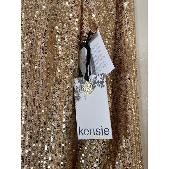 New kensie Women's Sequin Mesh Blouson Sleeve Dress Size 6 - Picture 8 of 13